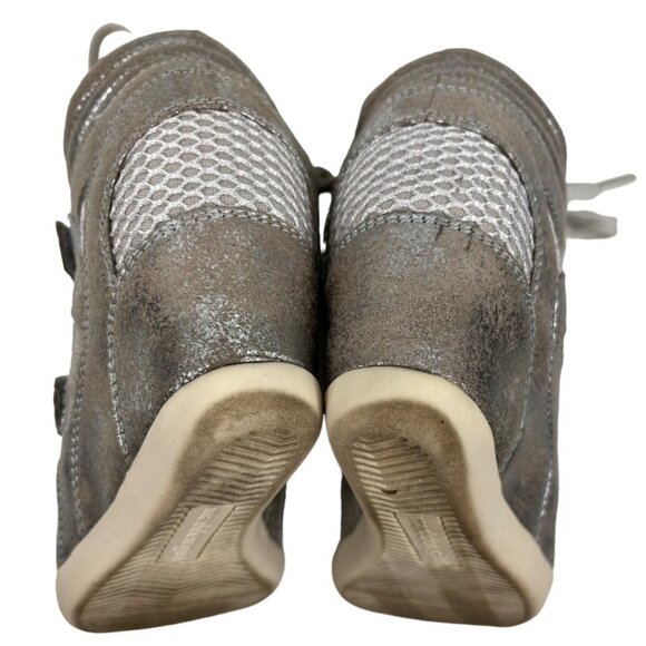 Madden Girl White Mesh Champagne Metallic Shimmer Hook & Loop Straps Size 7 - Picture 7 of 15